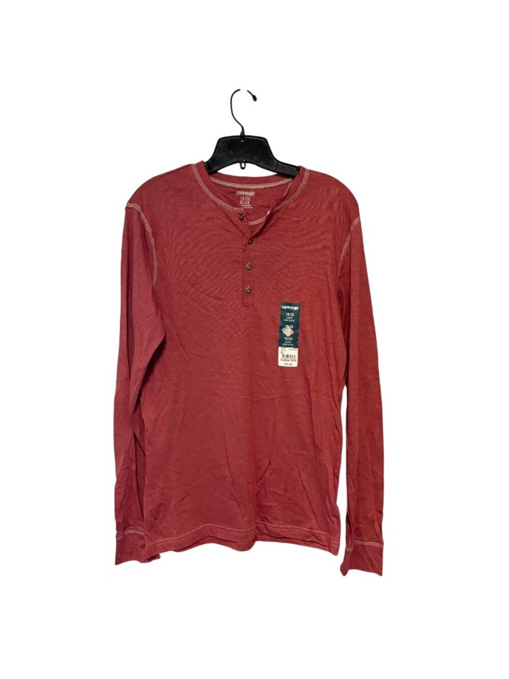New Uproar Boys Size XL 18 20 Red Long Sleeve Pullover Tee Tshirt 1/4 button Ret